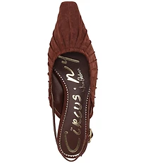 Circus NY by Sam Edelman Katia Ruched Suede Slingback Kitten Heel Pumps