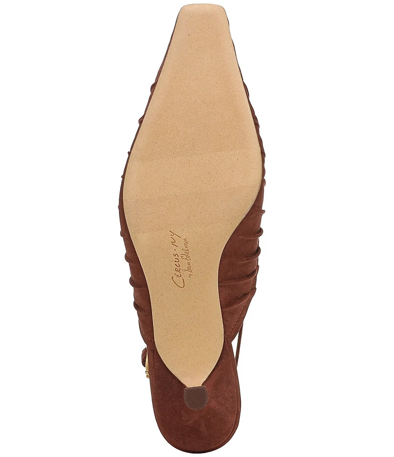 Circus NY by Sam Edelman Katia Ruched Suede Slingback Kitten Heel Pumps