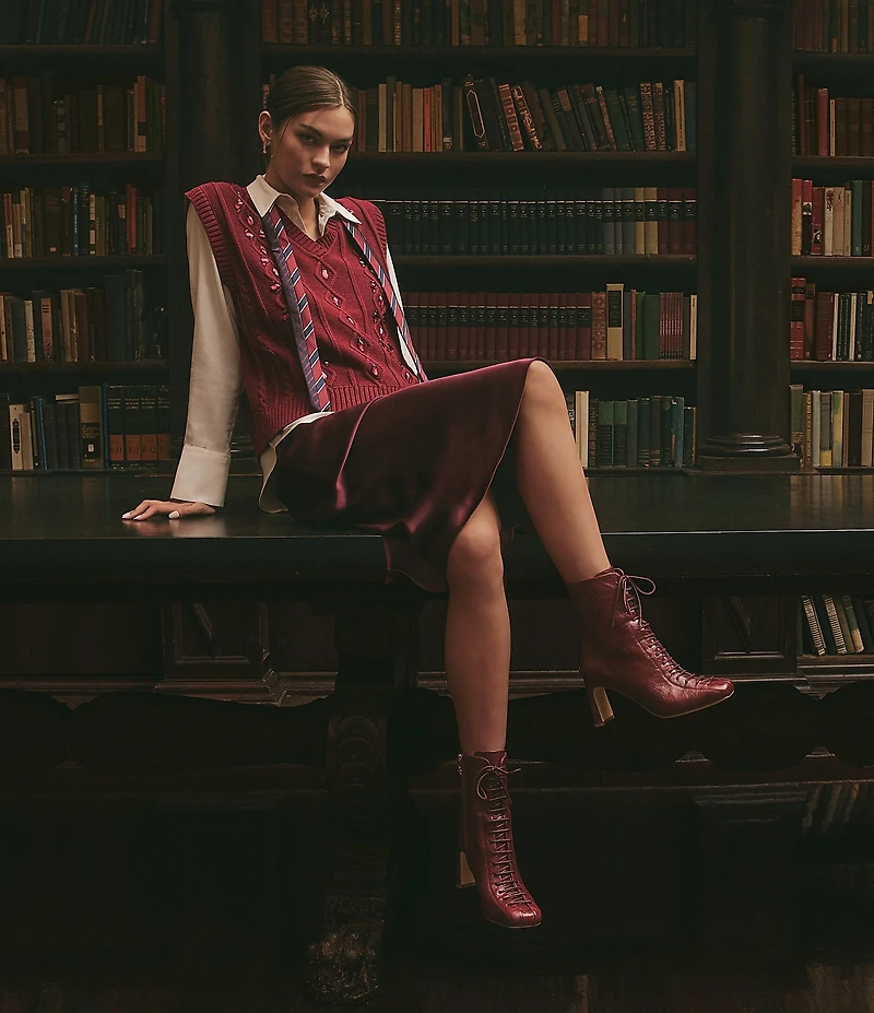 Circus NY by Sam Edelman Kendra Glossy Lace Up Dress Booties