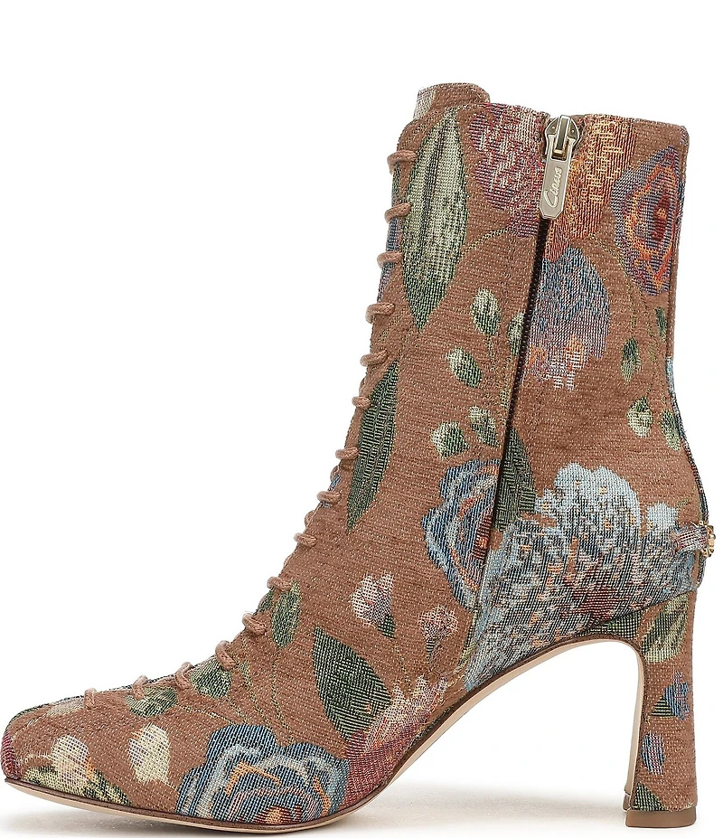 Circus NY by Sam Edelman Kendra Tapestry Floral Fabric Lace Up Dress Booties