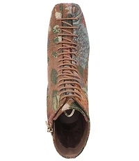 Circus NY by Sam Edelman Kendra Tapestry Floral Fabric Lace Up Dress Booties