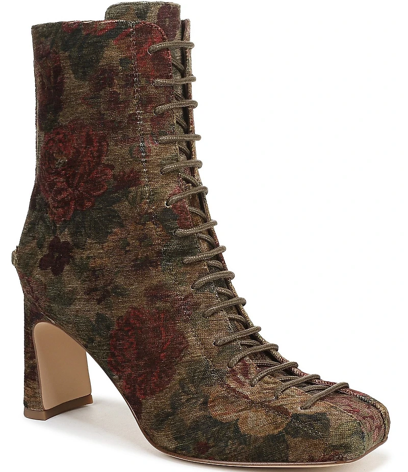 Circus NY by Sam Edelman Kendra Tapestry Floral Lace Up Dress Booties