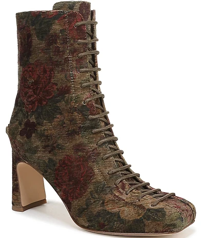 Circus NY by Sam Edelman Kendra Tapestry Floral Lace Up Dress Booties