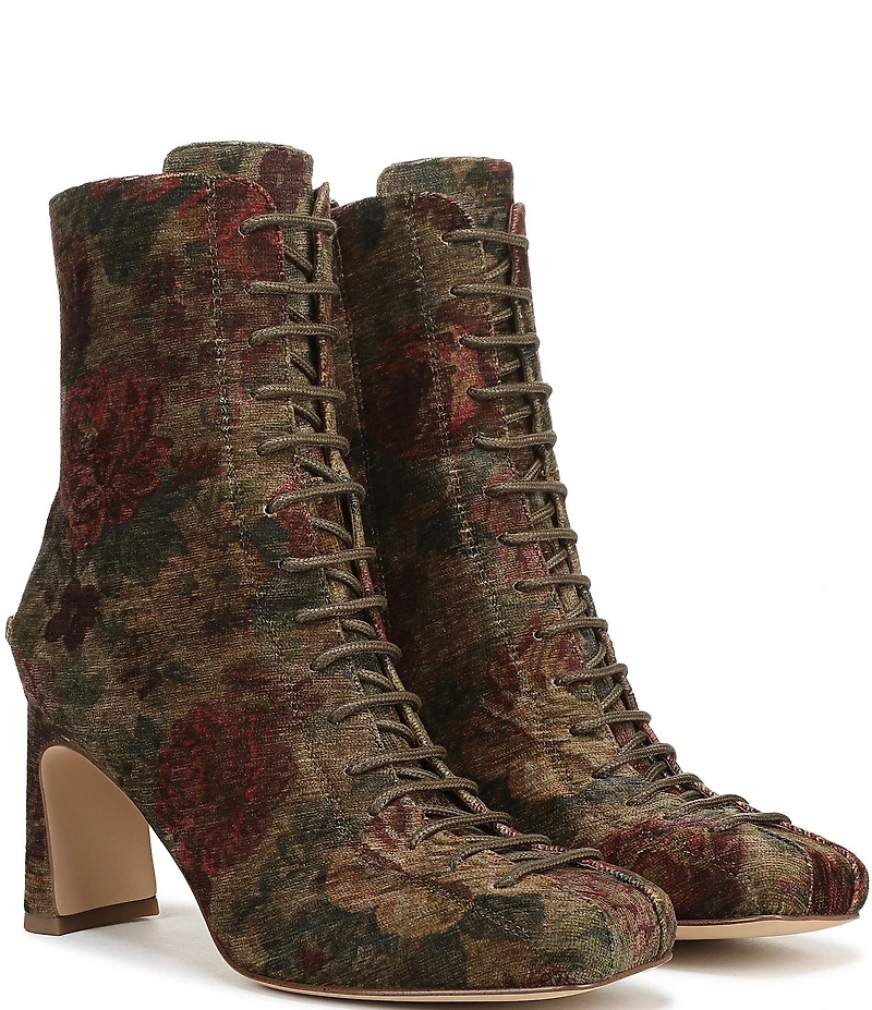 Circus NY by Sam Edelman Kendra Tapestry Floral Lace Up Dress Booties