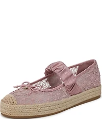 Circus NY by Sam Edelman Lillie Mesh Bow Detail Mary Jane Espadrille Ballet Flats