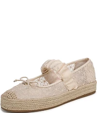 Circus NY by Sam Edelman Lillie Mesh Bow Detail Mary Jane Espadrille Ballet Flats