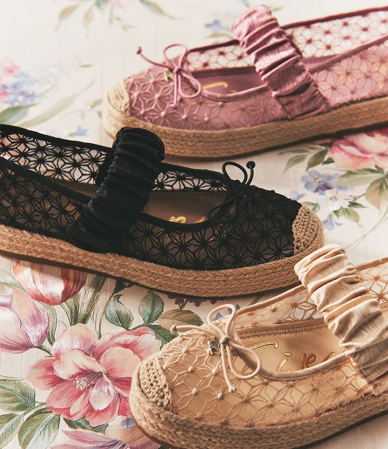 Circus NY by Sam Edelman Lillie Mesh Bow Detail Mary Jane Espadrille Ballet Flats