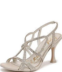 Circus NY by Sam Edelman Louisa Embellished Satin Fabric Strappy Slingback Dress Pumps