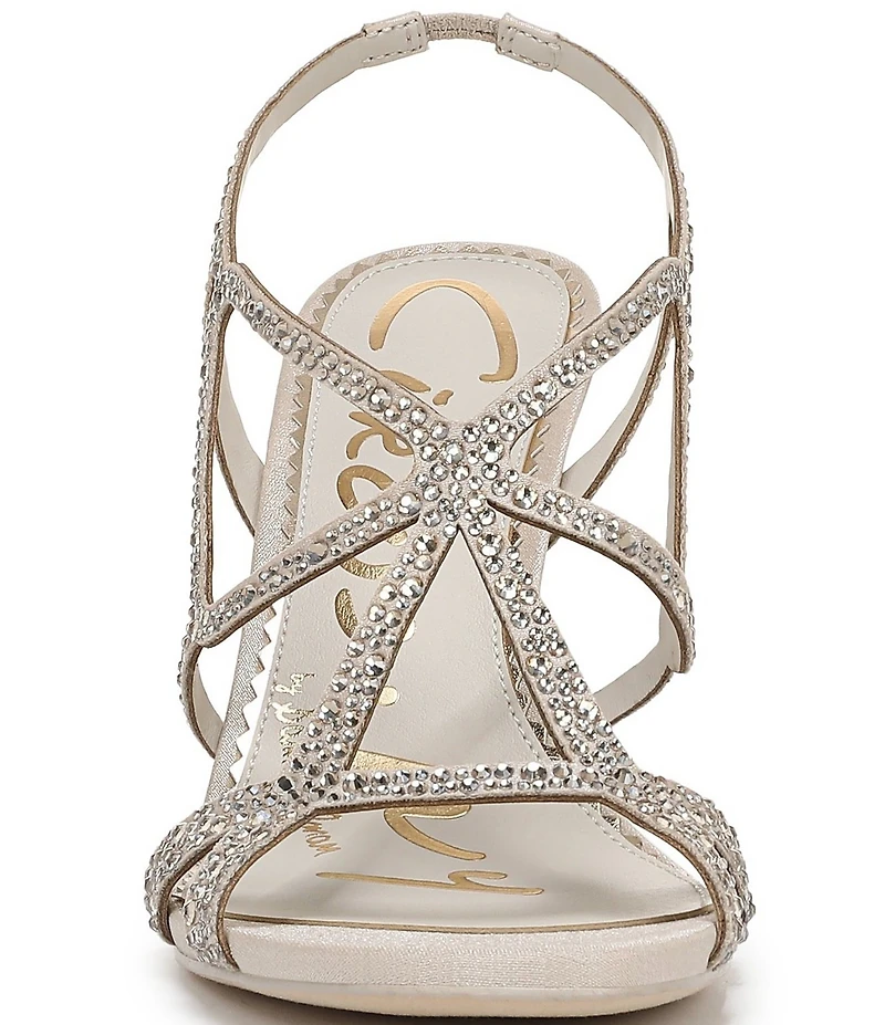 Circus NY by Sam Edelman Louisa Embellished Satin Fabric Strappy Slingback Dress Pumps