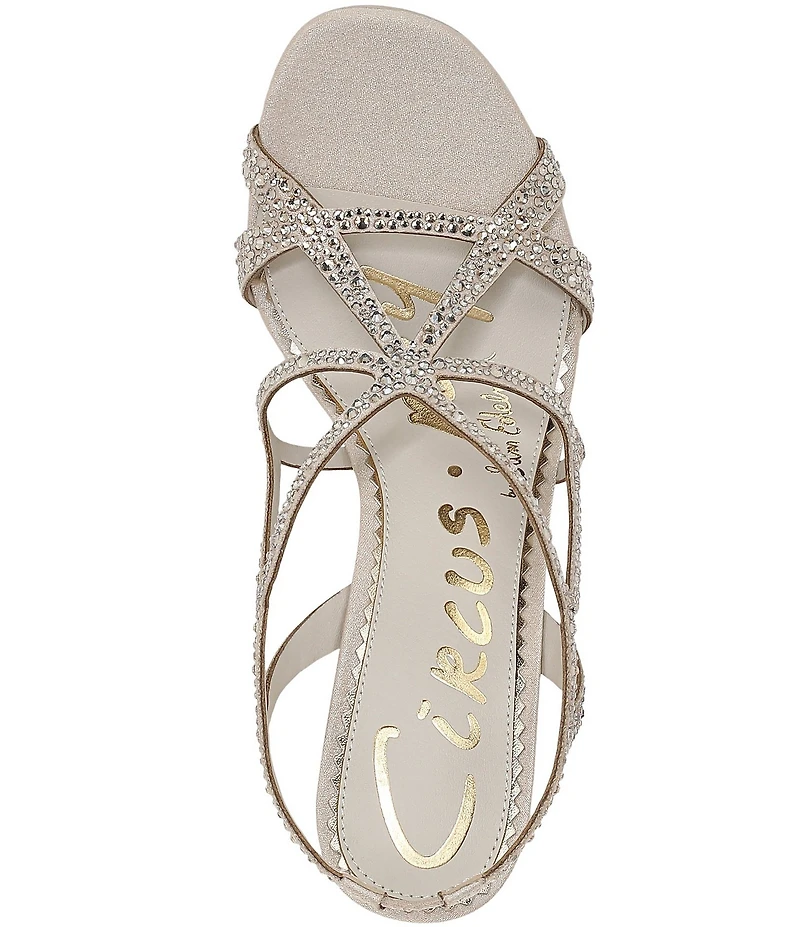Circus NY by Sam Edelman Louisa Embellished Satin Fabric Strappy Slingback Dress Pumps