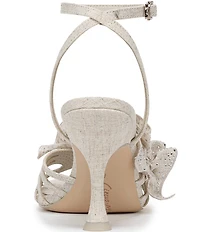 Circus NY by Sam Edelman Lucille Burlap Embellished Ruffle Ankle Strap Dress Pumps