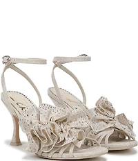 Circus NY by Sam Edelman Lucille Burlap Embellished Ruffle Ankle Strap Dress Pumps
