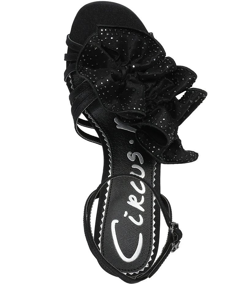 Circus NY by Sam Edelman Lucille Embellished Silk Ruffle Ankle Strap Dress Sandals