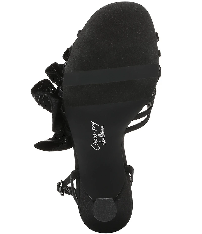 Circus NY by Sam Edelman Lucille Embellished Silk Ruffle Ankle Strap Dress Sandals