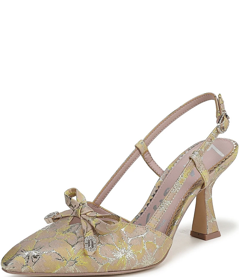 Circus NY by Sam Edelman Monica Floral Bow Detail Slingback Dress Pumps