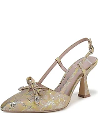 Circus NY by Sam Edelman Monica Floral Bow Detail Slingback Dress Pumps