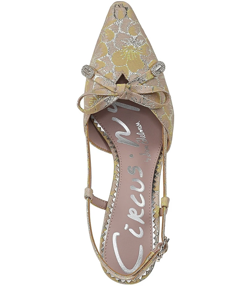 Circus NY by Sam Edelman Monica Floral Bow Detail Slingback Dress Pumps