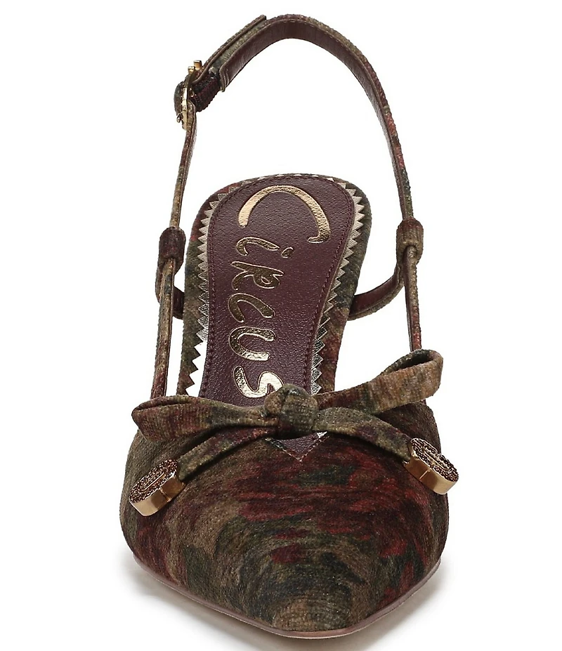 Circus NY by Sam Edelman Monica Floral Fabric Bow Detail Slingback Dress Pumps