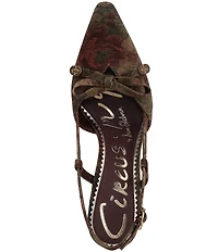 Circus NY by Sam Edelman Monica Floral Fabric Bow Detail Slingback Dress Pumps
