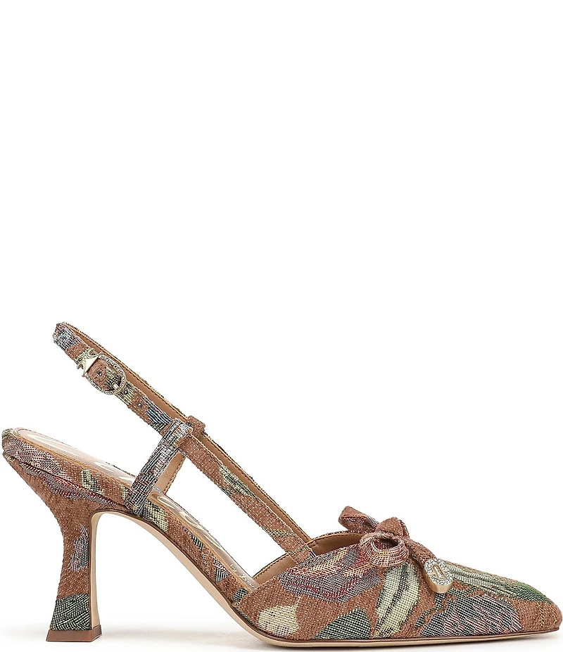 Circus NY by Sam Edelman Monica Floral Tapestry Print Bow Detail Slingback Dress Pumps
