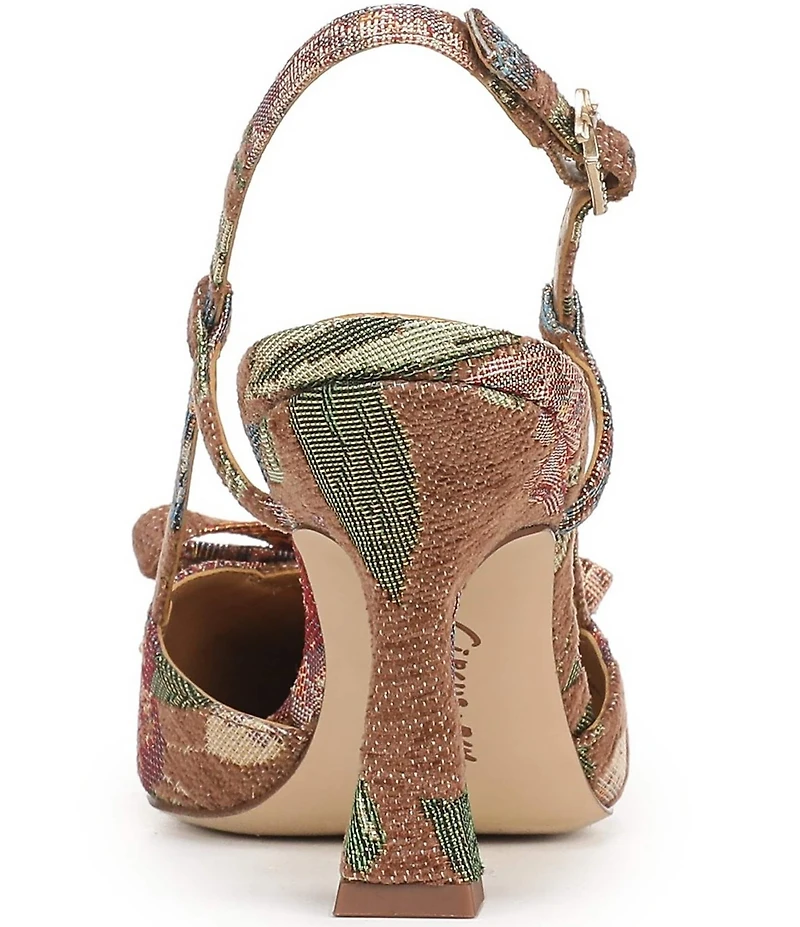 Circus NY by Sam Edelman Monica Floral Tapestry Print Bow Detail Slingback Dress Pumps