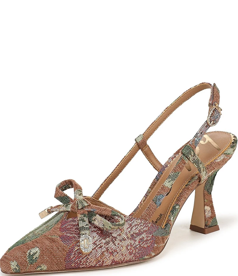 Circus NY by Sam Edelman Monica Floral Tapestry Print Bow Detail Slingback Dress Pumps