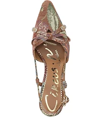 Circus NY by Sam Edelman Monica Floral Tapestry Print Bow Detail Slingback Dress Pumps