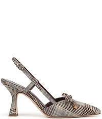 Circus NY by Sam Edelman Monica Plaid Fabric Bow Detail Slingback Dress Pumps