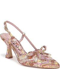 Circus NY by Sam Edelman Monica Printed Bow Detail Slingback Dress Pumps