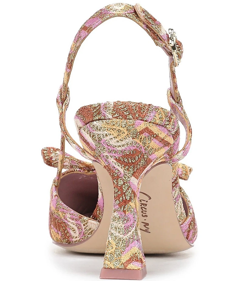 Circus NY by Sam Edelman Monica Printed Bow Detail Slingback Dress Pumps