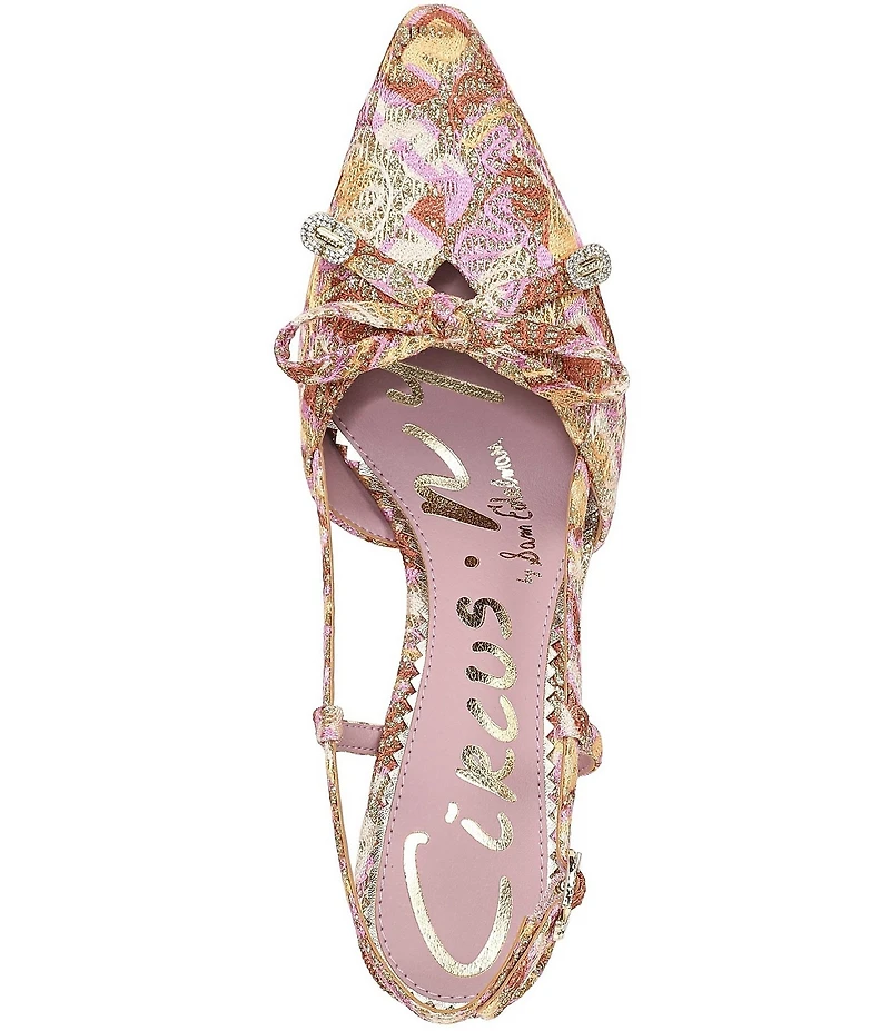 Circus NY by Sam Edelman Monica Printed Bow Detail Slingback Dress Pumps