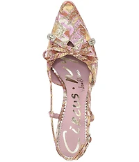 Circus NY by Sam Edelman Monica Printed Bow Detail Slingback Dress Pumps