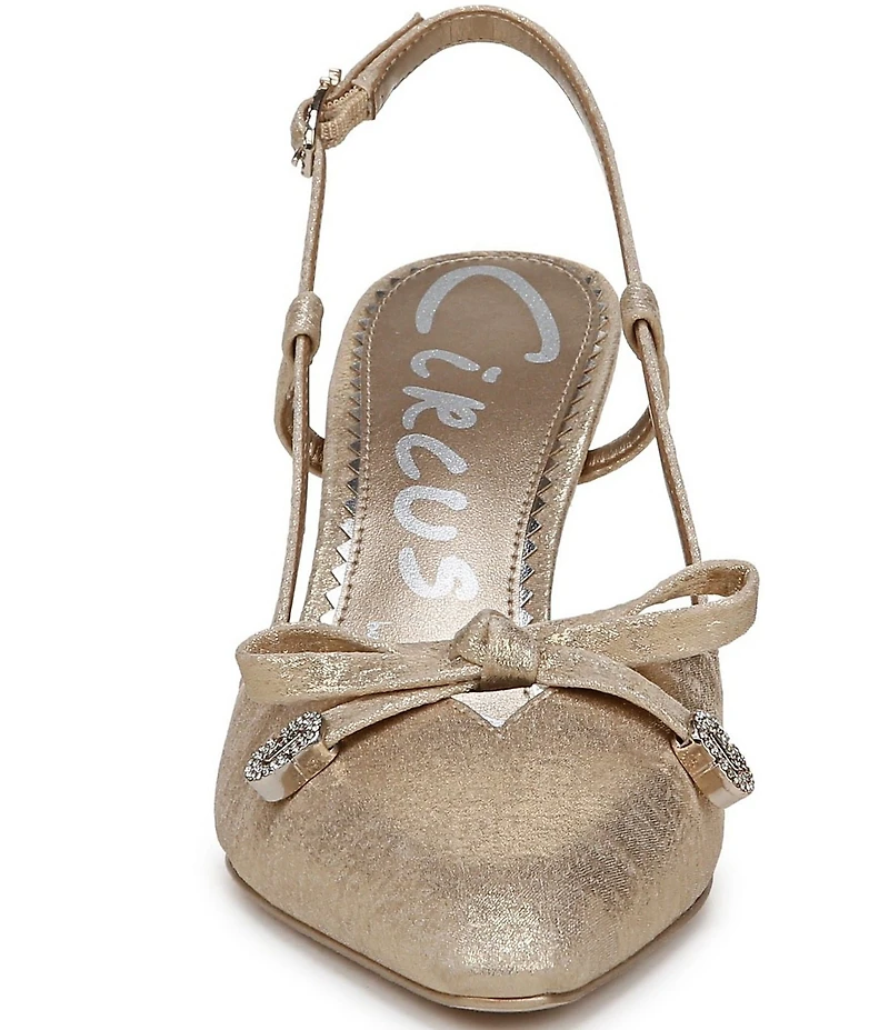 Circus NY by Sam Edelman Monica Shimmer Bow Detail Slingback Dress Pumps