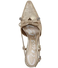 Circus NY by Sam Edelman Monica Shimmer Bow Detail Slingback Dress Pumps