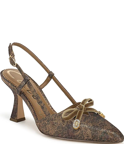 Circus NY by Sam Edelman Monica Vintage Floral Print Bow Detail Slingback Dress Pumps