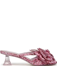 Circus NY by Sam Edelman Natalina Floral Satin Bow Kitten Heel Slide Sandals