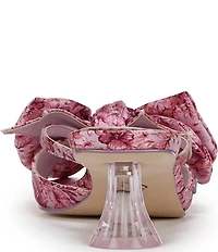 Circus NY by Sam Edelman Natalina Floral Satin Bow Kitten Heel Slide Sandals