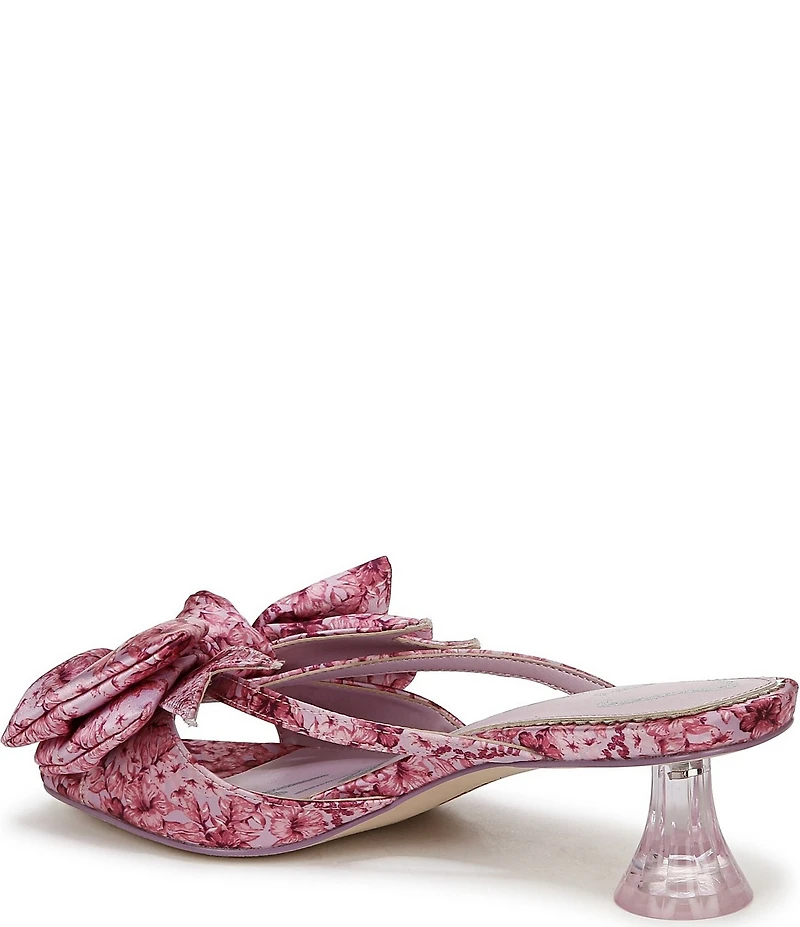 Circus NY by Sam Edelman Natalina Floral Satin Bow Kitten Heel Slide Sandals
