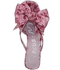 Circus NY by Sam Edelman Natalina Floral Satin Bow Kitten Heel Slide Sandals