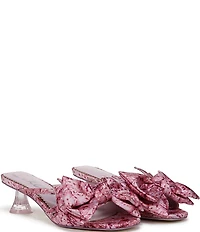 Circus NY by Sam Edelman Natalina Floral Satin Bow Kitten Heel Slide Sandals