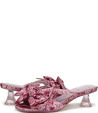 Circus NY by Sam Edelman Natalina Floral Satin Bow Kitten Heel Slide Sandals