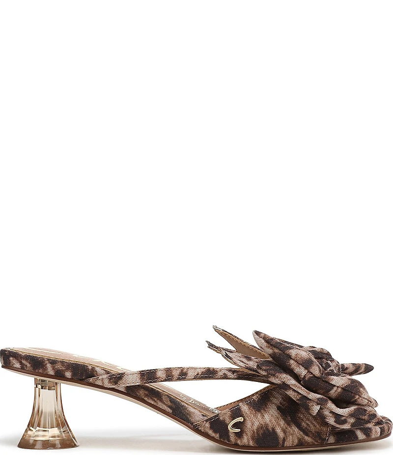 Circus NY by Sam Edelman Natalina Leopard Fabric Butterfly Bow Slide Sandals