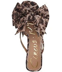 Circus NY by Sam Edelman Natalina Leopard Fabric Butterfly Bow Slide Sandals