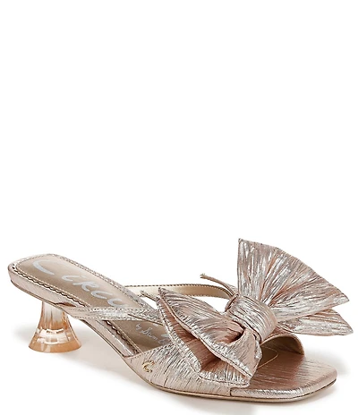 Circus NY by Sam Edelman Natalina Metallic Bow Kitten Heel Slide Sandals