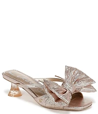 Circus NY by Sam Edelman Natalina Metallic Bow Kitten Heel Slide Sandals