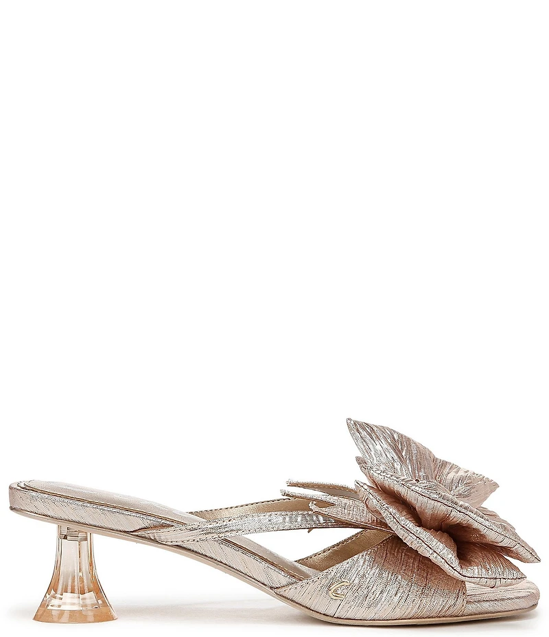 Circus NY by Sam Edelman Natalina Metallic Bow Kitten Heel Slide Sandals