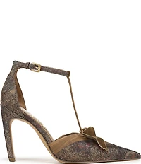 Circus NY by Sam Edelman Odina Floral Print Fabric Bow Detail Ankle Strap Dress Pumps