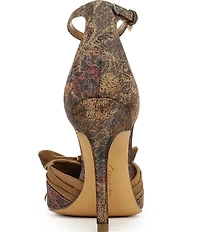 Circus NY by Sam Edelman Odina Floral Print Fabric Bow Detail Ankle Strap Dress Pumps