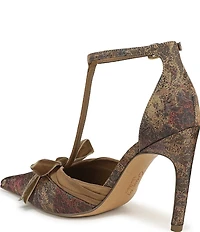 Circus NY by Sam Edelman Odina Floral Print Fabric Bow Detail Ankle Strap Dress Pumps