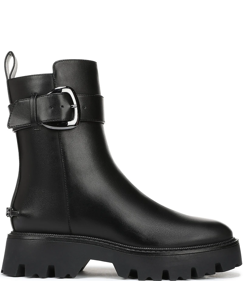 Circus NY by Sam Edelman Primm Leather Lug Sole Buckle Hardware Booties